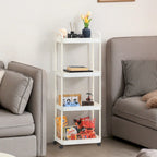 White / Black Rolling Storage Cart – 2, 3 & 4-Tier, 1-Person Use