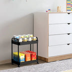 White / Black Rolling Storage Cart – 2, 3 & 4-Tier, 1-Person Use