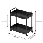 White / Black Rolling Storage Cart – 2, 3 & 4-Tier, 1-Person Use