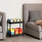 White / Black Rolling Storage Cart – 2, 3 & 4-Tier, 1-Person Use