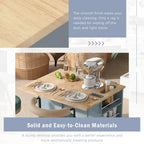 Black / Blue / White Rolling Kitchen Island with Power Outlet, Drop Leaf & Wine Rack – 1 Unit