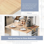 Black / Blue / White Rolling Kitchen Island with Power Outlet, Drop Leaf & Wine Rack – 1 Unit
