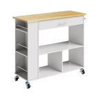 Rolling Kitchen Island Cart with Storage - Grey / Black / White, 1-Person Use