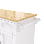 Dark Blue / White / Black Rolling Kitchen Island Cart with Storage, 2-Person Assembly