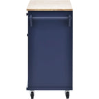 Dark Blue / White / Black Rolling Kitchen Island Cart with Storage, 2-Person Assembly