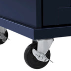 Dark Blue / White / Black Rolling Kitchen Island Cart with Storage, 2-Person Assembly