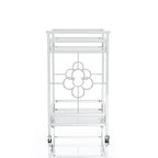 Chrome 2-Shelf Serving Cart with Casters, Contemporary Style, Seats 1