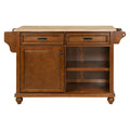 Mahogany / White / Black / Gray Rubberwood Kitchen Cart with Drop Leaf, 1-Person