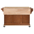 Mahogany / White / Black / Gray Rubberwood Kitchen Cart with Drop Leaf, 1-Person