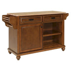 Mahogany / White / Black / Gray Rubberwood Kitchen Cart with Drop Leaf, 1-Person