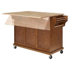 Mahogany / White / Black / Gray Rubberwood Kitchen Cart with Drop Leaf, 1-Person