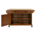 Mahogany / White / Black / Gray Rubberwood Kitchen Cart with Drop Leaf, 1-Person