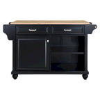 Mahogany / White / Black / Gray Rubberwood Kitchen Cart with Drop Leaf, 1-Person