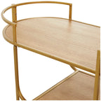 Gold 3-Shelf Rolling Serving Cart, Indoor Use