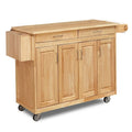 Brown Wood Kitchen Cart with Wheels – 1 Person