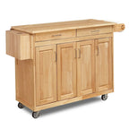 Brown Wood Kitchen Cart with Wheels – 1 Person