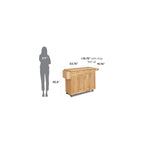 Brown Wood Kitchen Cart with Wheels – 1 Person
