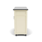 White Kitchen Cart with Stainless Steel Top, for 1