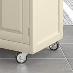 White Kitchen Cart with Stainless Steel Top, for 1