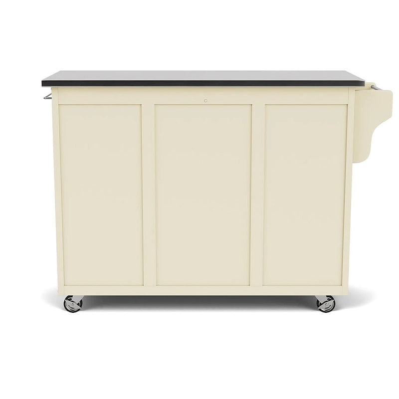 White Kitchen Cart with Stainless Steel Top, for 1
