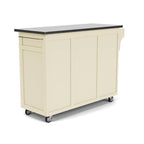 White Kitchen Cart with Stainless Steel Top, for 1