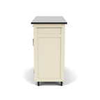White Kitchen Cart with Stainless Steel Top, for 1