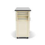 White Kitchen Cart with Stainless Steel Top, for 1
