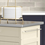 White Kitchen Cart with Stainless Steel Top, for 1