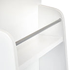 White Rolling Kitchen Cart with Storage, 2-Door Cabinet & Drawer