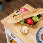 White Wood-Top Kitchen Cart with Storage