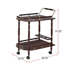 Merlot & Brass 2-Tier Serving Cart
