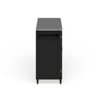 Off-White / Black Wood Kitchen Cart with Stainless Steel Top, 1 Unit