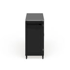 Off-White / Black Wood Kitchen Cart with Stainless Steel Top, 1 Unit