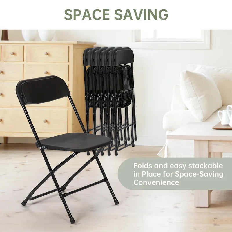 Ukuowu 10 Pack Plastic Folding Chair 350lb. Capacity for Events Office Wedding Party Picnic Kitchen Dining
