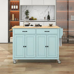 Green / Black / Grey / White Kitchen Island Cart, 4-Door, Single