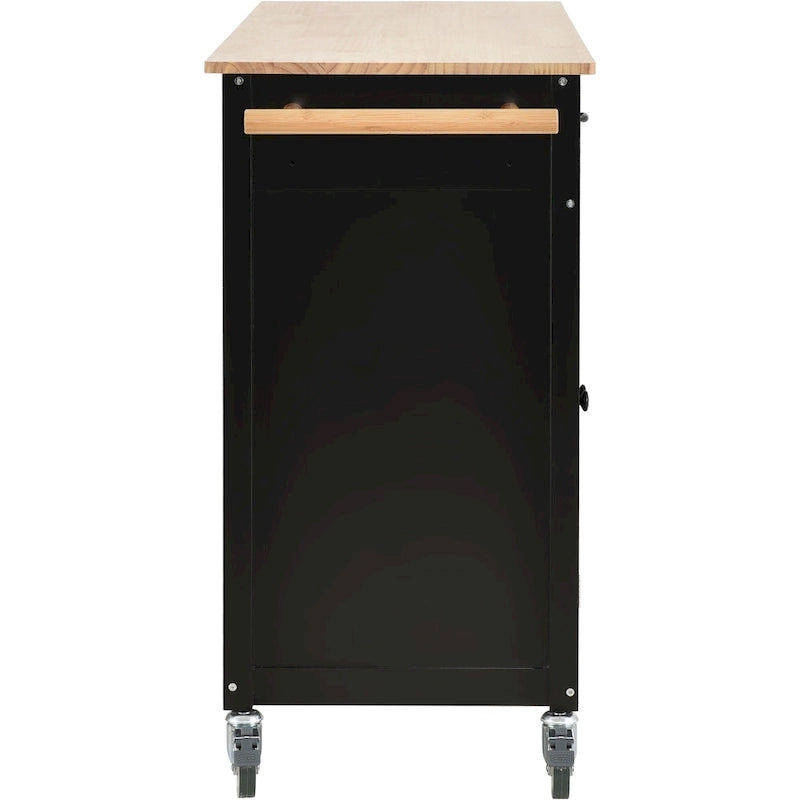 Green / Black / Grey / White Kitchen Island Cart, 4-Door, Single