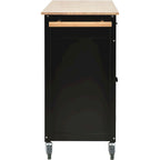Green / Black / Grey / White Kitchen Island Cart, 4-Door, Single