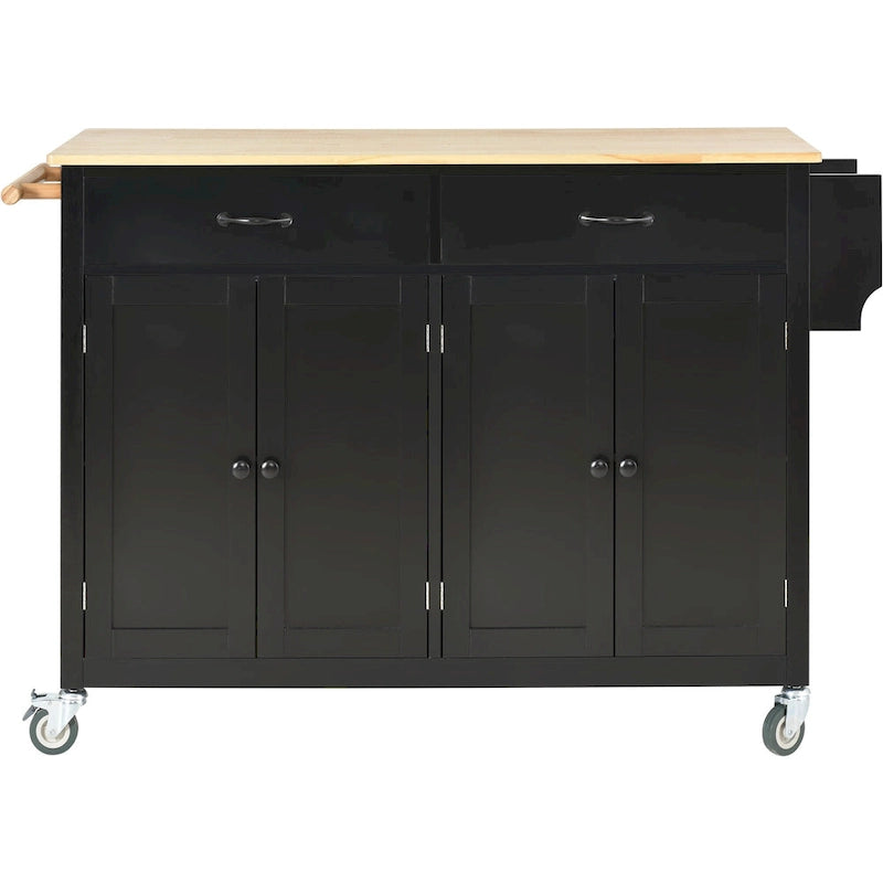 Green / Black / Grey / White Kitchen Island Cart, 4-Door, Single