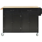 Green / Black / Grey / White Kitchen Island Cart, 4-Door, Single