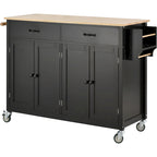 Green / Black / Grey / White Kitchen Island Cart, 4-Door, Single