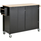 Green / Black / Grey / White Kitchen Island Cart, 4-Door, Single