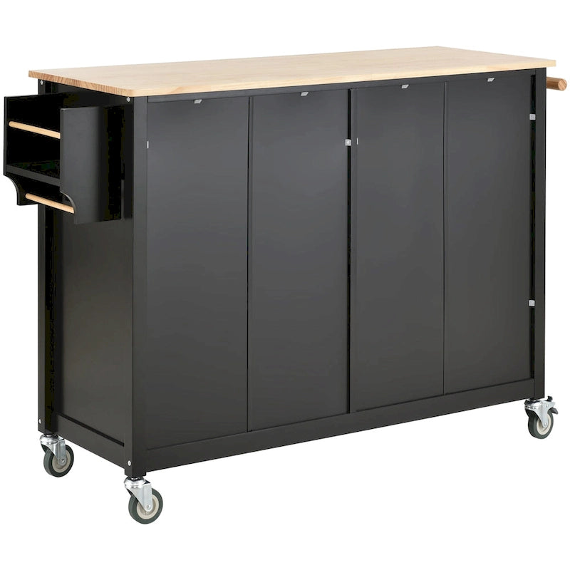 Green / Black / Grey / White Kitchen Island Cart, 4-Door, Single