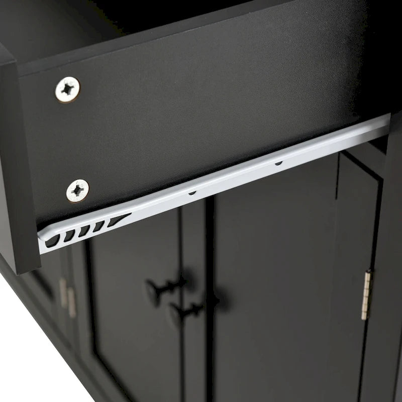 Green / Black / Grey / White Kitchen Island Cart, 4-Door, Single
