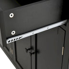 Green / Black / Grey / White Kitchen Island Cart, 4-Door, Single