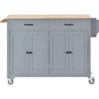 Green / Black / Grey / White Kitchen Island Cart, 4-Door, Single