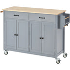 Green / Black / Grey / White Kitchen Island Cart, 4-Door, Single
