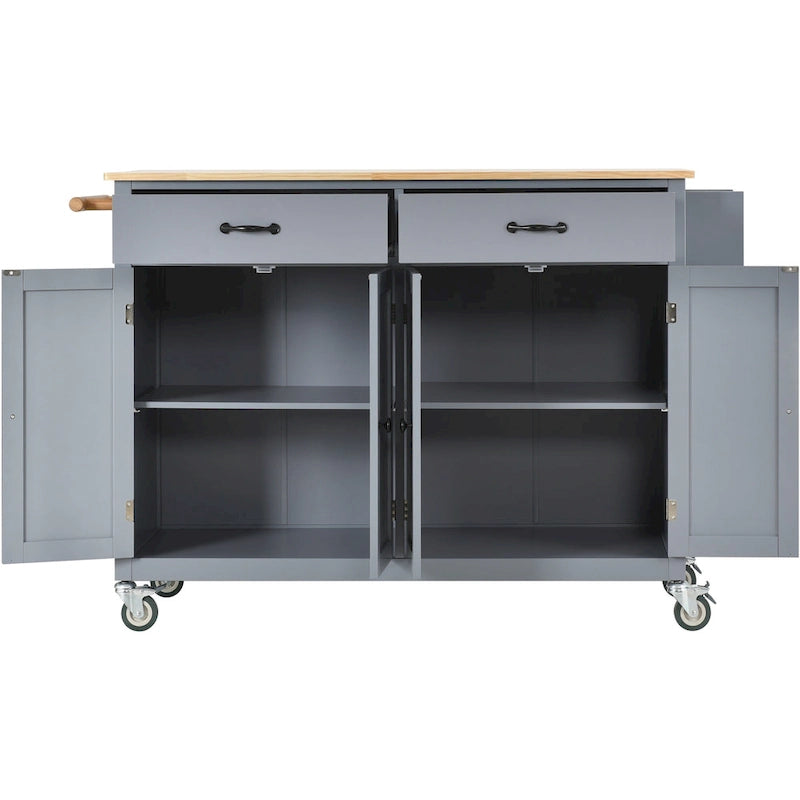 Green / Black / Grey / White Kitchen Island Cart, 4-Door, Single