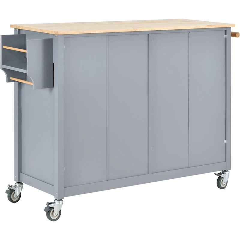 Green / Black / Grey / White Kitchen Island Cart, 4-Door, Single