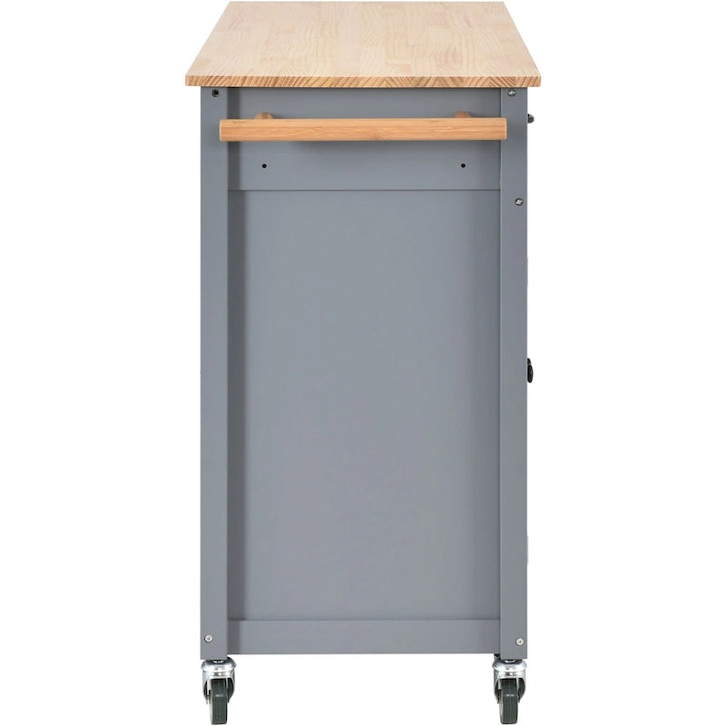 Green / Black / Grey / White Kitchen Island Cart, 4-Door, Single
