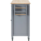 Green / Black / Grey / White Kitchen Island Cart, 4-Door, Single